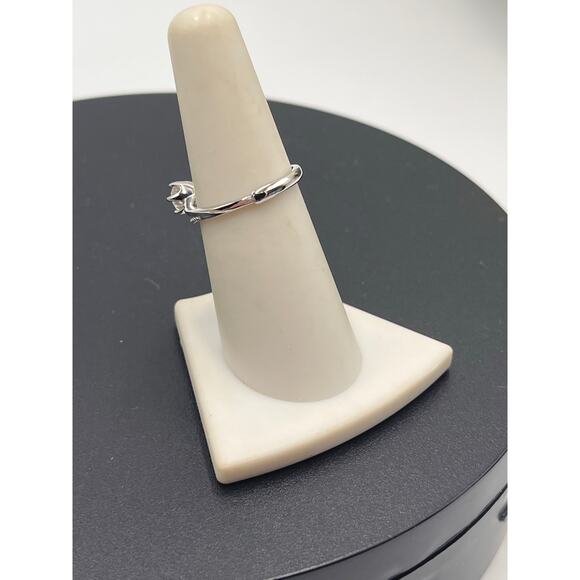 S925 Moissanite .05 ct Sterling Silver Round cut Adjustable Engagement Ring 7 - Picture 5 of 6